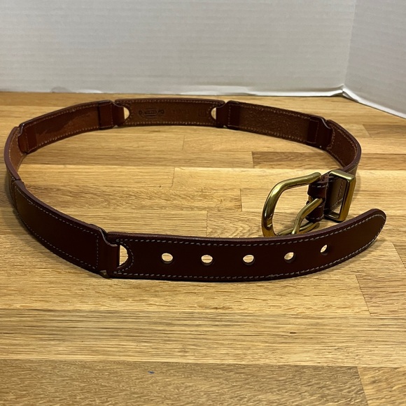 VINTAGE FOSSIL BROWN SEGMENTED BRIDLE LEATHER BELT#BT7025 WOMEN’S SIZE LARGE - Picture 3 of 15
